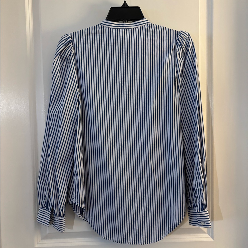 Women’s Treasure & Bond Blue And White Striped Button-Up Shirt Sz Xs — image 5 of 8